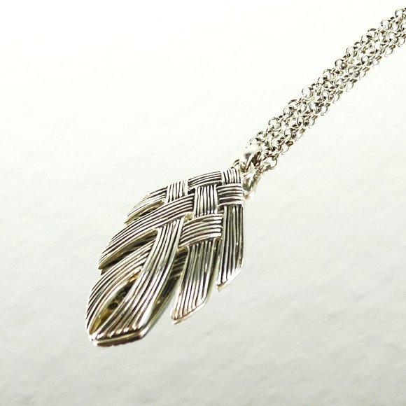 JOHN HARDY Bamboo Woven Collection Sterling Silver Pendant & Chain Necklace - Picture 1 of 8